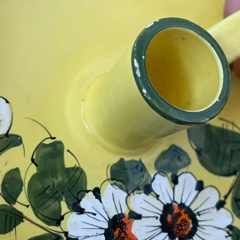 Vintage 1922 Italian Daisy Yellow Candle Holder 6
